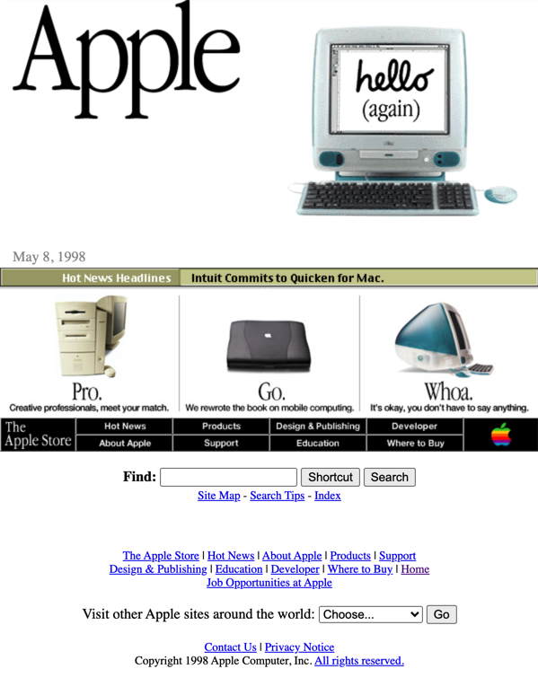 apple website in 1997