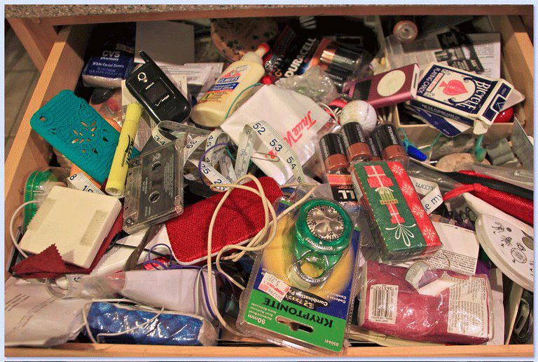 A messy drawer