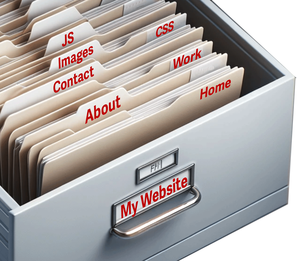 A file cabinet drawer with folders inside